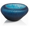 "Blue Bay" 6" Tall Freeform Glass Decorative Bowl