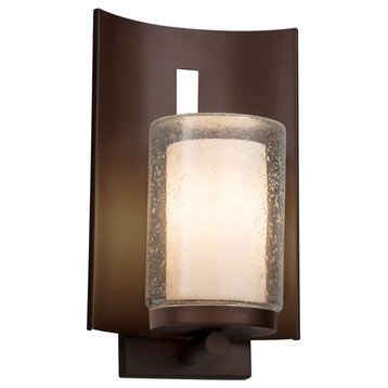 Clouds Embark Outdoor Wall Sconce, Cylinder/Flat, Bronze, Clouds