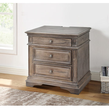 Highland Park Nightstand, Distressed Driftwood