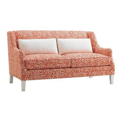 Ivory Key Sofia Love Seat With Two Kidney Pillows - Products