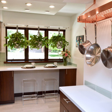 Contemporary Walnut Kitchen. Dura Supreme Cabinetry