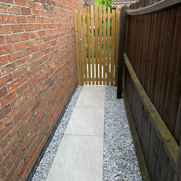 Side Path Up to a New Timber Picket Gate