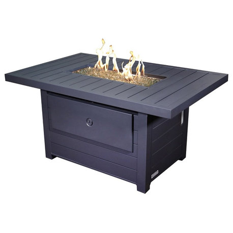 Sunbeam Serenity Modern Style Aluminum Fire Table in Gray Finish
