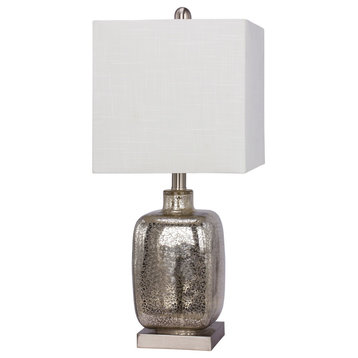Fangio Lighting's 22" Glass and Metal Table Lamp, Silver