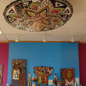 Mosaic ceiling disc installation