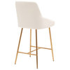 Plata Import Naila 26" Gold Counter Stool in Cream White Faux Leather (Set of 2)