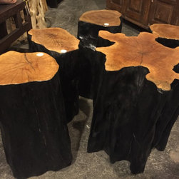 Tree Stump Accent Tables - Coffee Table Sets