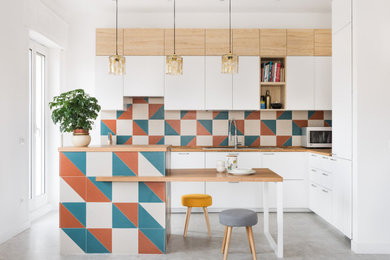 Inspiration for a mid-sized scandinavian kitchen remodel in Rome