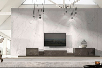 Mid-sized minimalist home design photo in New York