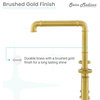 Avallon Pro Widespread Kitchen Faucet with Side Sprayer in Brushed Gold