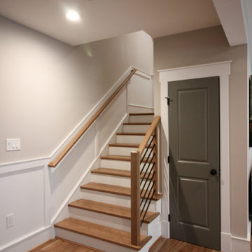 Project #83 | U-Shaped Staircase with Horizontal Black Rod Railing