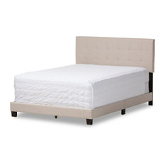 Brookfield Beige Fabric Upholstered Grid-Tufting Bed, King