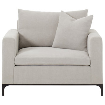 Gray Upholstered Modern Armchair | Andrew Martin Lauren