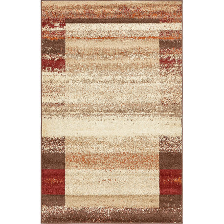 Unique Loom Beige Autumn Maple 5' 0 x 8' 0 Area Rug