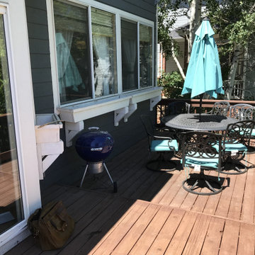 Before pictures of this family's unsafe and small deck