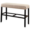 Bodie Contemporary Two-Tone Bar Height Bench, Black