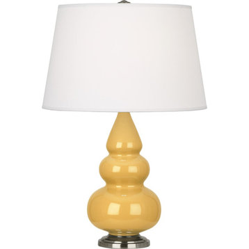 Robert Abbey Small Triple Gourd Accent Lamp, Sunset Yellow/Silver - SU32X