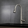 Furio Brass Kitchen Faucet, Pull Out Sprayer, Brushed Nickel Finish