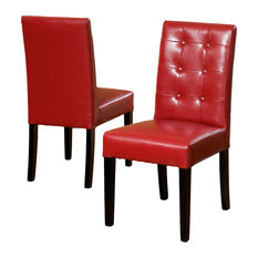 50 Most Por Contemporary Red Dining Room Chairs For 2018 Houzz Gdfstudio Gillian Red Leather Dining Chairs Set Of 2