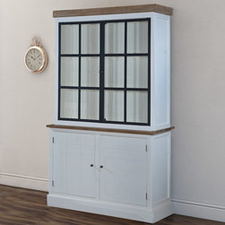 Glasgow Stylish Teak & Solid Wood 2 Iron Door China Hutch Cabinet - China Cabinets And Hutches