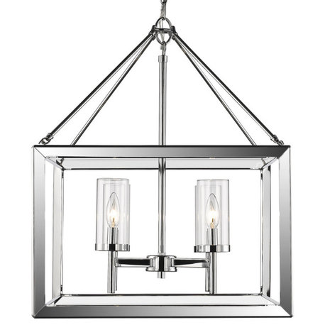 Golden Smyth 4-LT Chandelier 2074-4 CH-CLR, Chrome