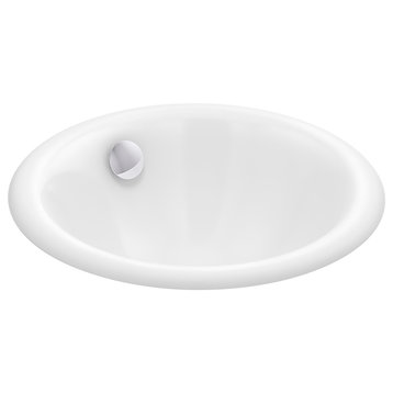 Kohler Iron Plains Round Drop-In/Under-Mount Bathroom Sink, White