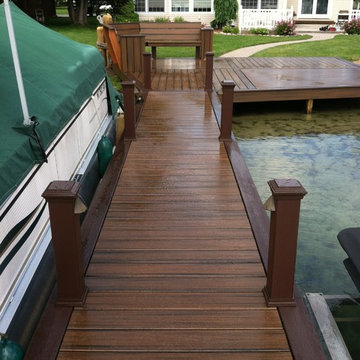 Trex deck and dock with post lighting