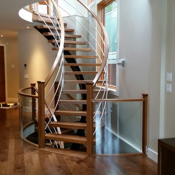 Curved Central Stringer Stair