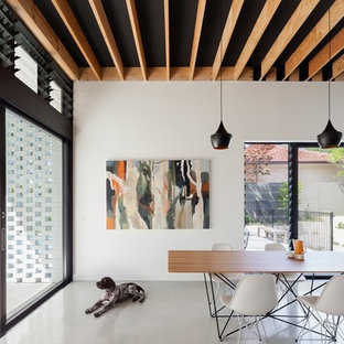 シドニーのコンテンポラリースタイルのLDKの画像 (白い壁)