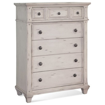 American Woodcrafters Sedona Antique White Wood 5-drawer Chest