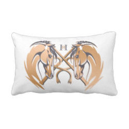 Two Horses Throw Pillow - Decorative Pillows