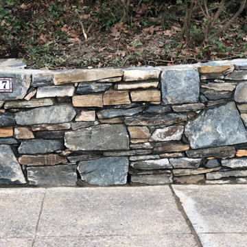 Dry Stacked Field Stone Retaining Wall in AU Park NW Washington DC