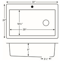 Karran Drop-In Quartz 33" 1-Hole Single Bowl Kitchen Sink, White
