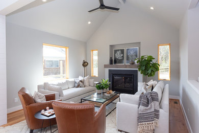 Inspiration for a contemporary living room remodel in Raleigh