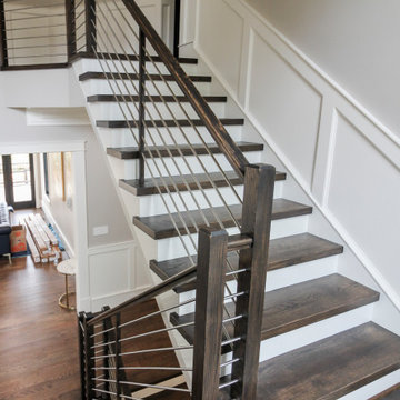 Project #72 | Modern Staircase with Horizontal Steel Rod Railing