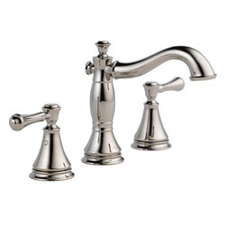 Delta Cassidy Two Handle Wide Spread Lavatory w/ Metal Pop-Up - Bathroom Sink Faucets