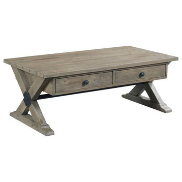 Hammary Reclamation Place Trestle Rectangular Cocktail Table