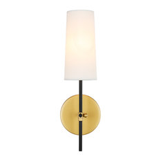 Elegant Lighting LD6004W5 Mel 1 Light 16" Tall Bathroom Sconce - Brass / Black