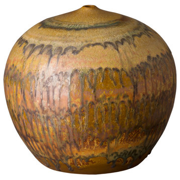 11.5 in. Cocoon Nutshell Brown Vase