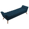 Response Upholstered Fabric Bench, Azure