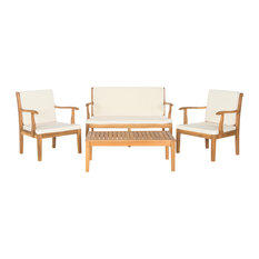 Safavieh Bradbury 4-Piece Outdoor Living Set, Teak Brown