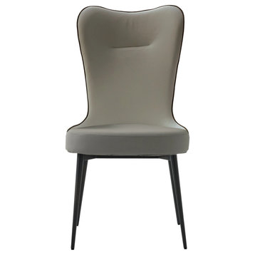Gioia Dining Chair, Pearl Gray Leather