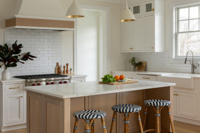 Example of a beach style kitchen design in New York