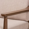 Venza Modern Walnut Wood Light Brown Upholstered 3-Piece Livingroom Set