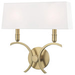 Mitzi by Hudson Valley Lighting - Gwen 2-Light Wall Sconce, Aged Brass Finish, Large - We get it. Everyone deserves to enjoy the benefits of good design in their home, and now everyone can. Meet Mitzi. Inspired by the founder of Hudson Valley Lighting's grandmother, a painter and master antique-finder, Mitzi mixes classic with contemporary, sacrificing no quality along the way. Designed with thoughtful simplicity, each fixture embodies form and function in perfect harmony. Less clutter and more creativity, Mitzi is attainable high design.