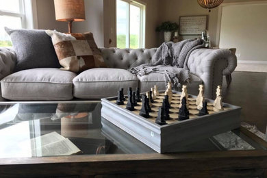 Living room - farmhouse living room idea in Other