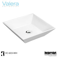 Karran VC-603-WH Valera 16" Vitreous China Vessel Bathroom Sink, White