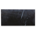 Stone Center Online - Nero Marquina Black Marble 6x12 Subway Tile Polished, 100 sq.ft. - Nero Marquina Black Marble tile 6" width x 12" length x 3/8" thickness; Polished (Glossy) finish