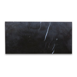 Stone Center Online - Nero Marquina Black Marble 6x12 Subway Tile Polished, 100 sq.ft. - Wall And Floor Tile