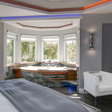 Master bedroom and bathroom